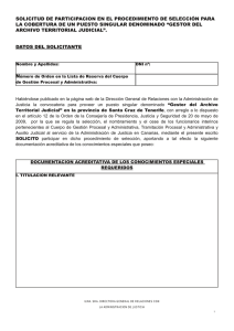 solicitud de participacion en el procedimiento de selección para la