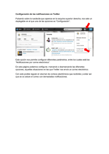 Configuración de las notificaciones en Twitter Pulsando sobre