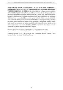 prescripción de la acción penal. plazo en el que comienza a correr