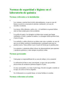 Normas de seguridad e higiene en el laboratorio - shi
