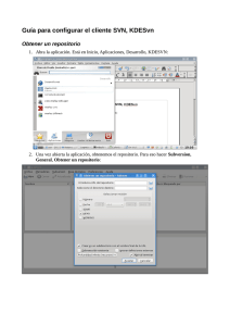 Guía para configurar el cliente SVN, KDESvn