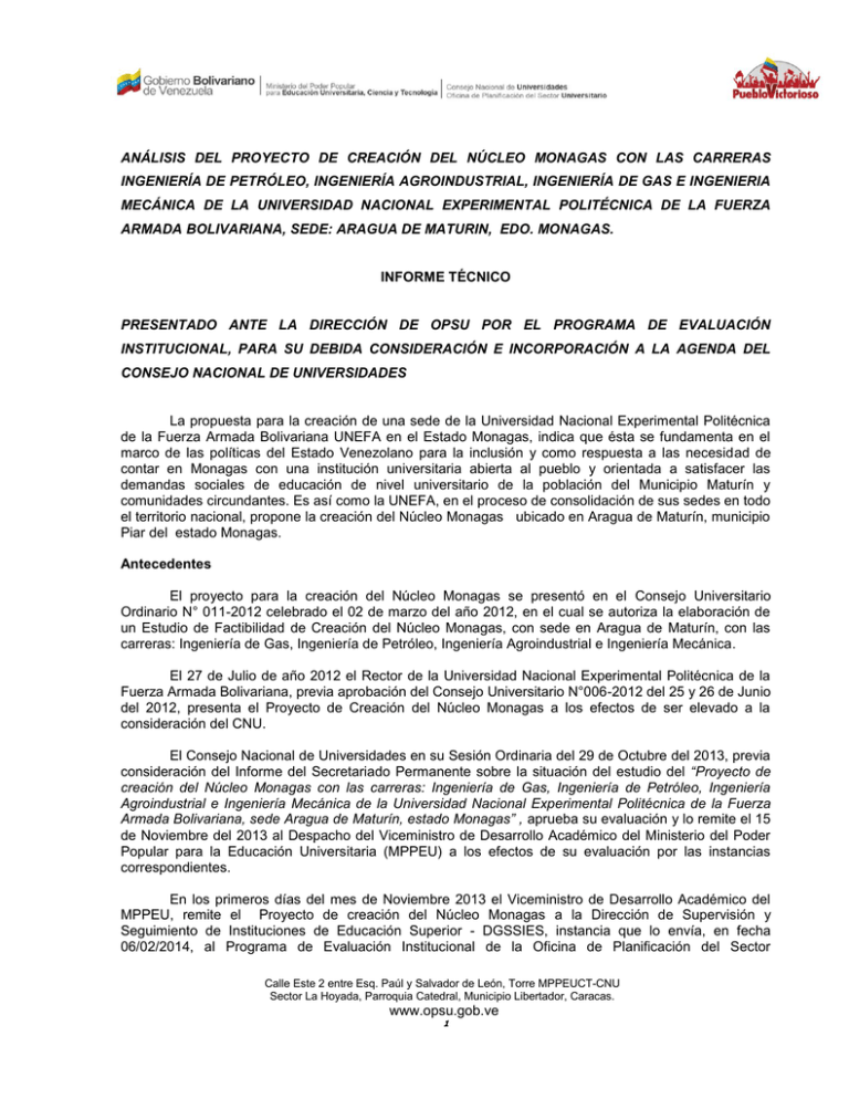 Informe OPSU Marzo 2015 Secretariado Permanente Del CNU