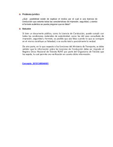 Si bien un documento público, como la Licencia de Conducción