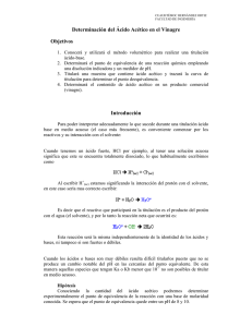 Determinación del Ácido Acético en el Vinagre Objetivos Introducción