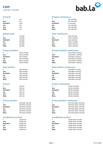 Inglese conjugation