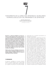fundamentos de la dirección estratégica de recursos humanos