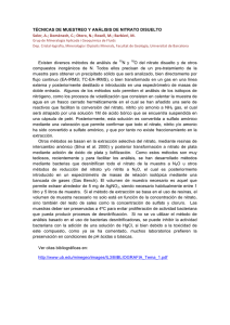 TÉCNICAS DE MUESTREO Y ANÁLISIS DE NITRATO DISUELTO