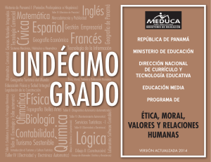 Programa Ética, Moral y Valores - Undécimo Grado Panamá