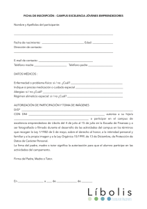 Hoja de inscripción