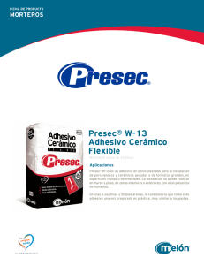 Presec® W-13 Adhesivo Cerámico Flexible