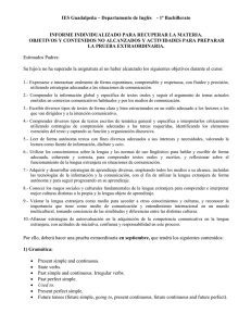 INFORME INDIVIDUALIZADO PARA RECUPERAR LA MATERIA
