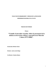 Tesis Doctoral: Música en la obra de Marcelo Cohen (1973-2008)