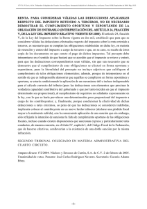 renta. para considerar válidas las deducciones aplicables respecto
