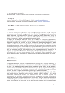 1 1. TITULO COMUNICACIÓN: “La utilización de la Entrevista