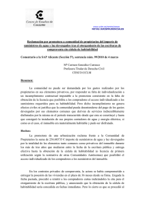 Reclamación por promotora a comunidad de propietarios del
