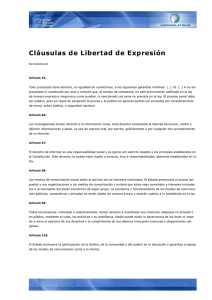 CLÁUSULAS DE LIBERTAD DE EXPRESIÓN