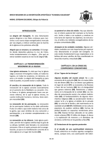 Resumen de la “Evangelii Gaudium”