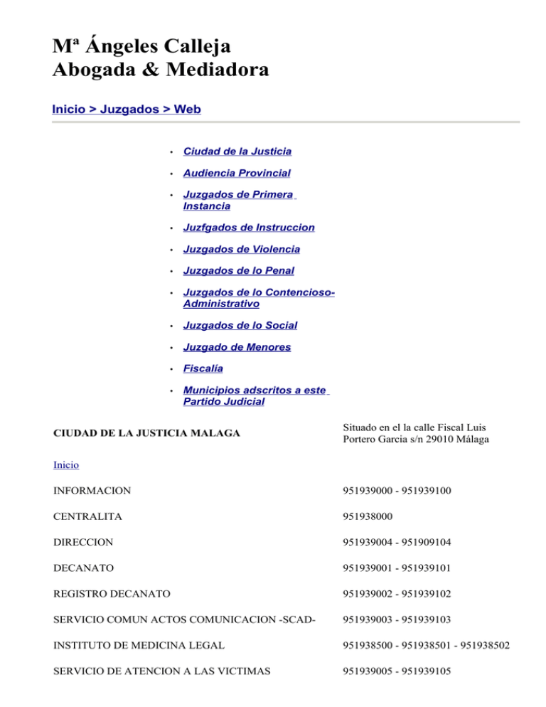 Telefonos de los Juzgados de Malaga Capital