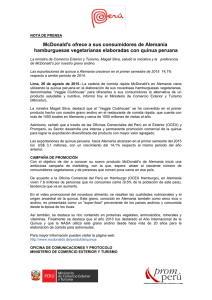 McDonald`s ofrece a sus consumidores de Alemania