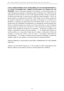 carta poder expedida en el extranjero, en un pais perteneciente a la