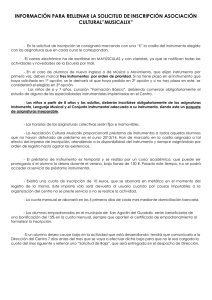 información para rellenar la solicitud de inscripción