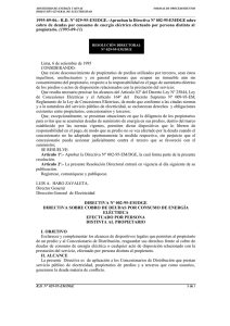 R.D N° 029-95-EM/DGE. - Ministerio de Energía y Minas