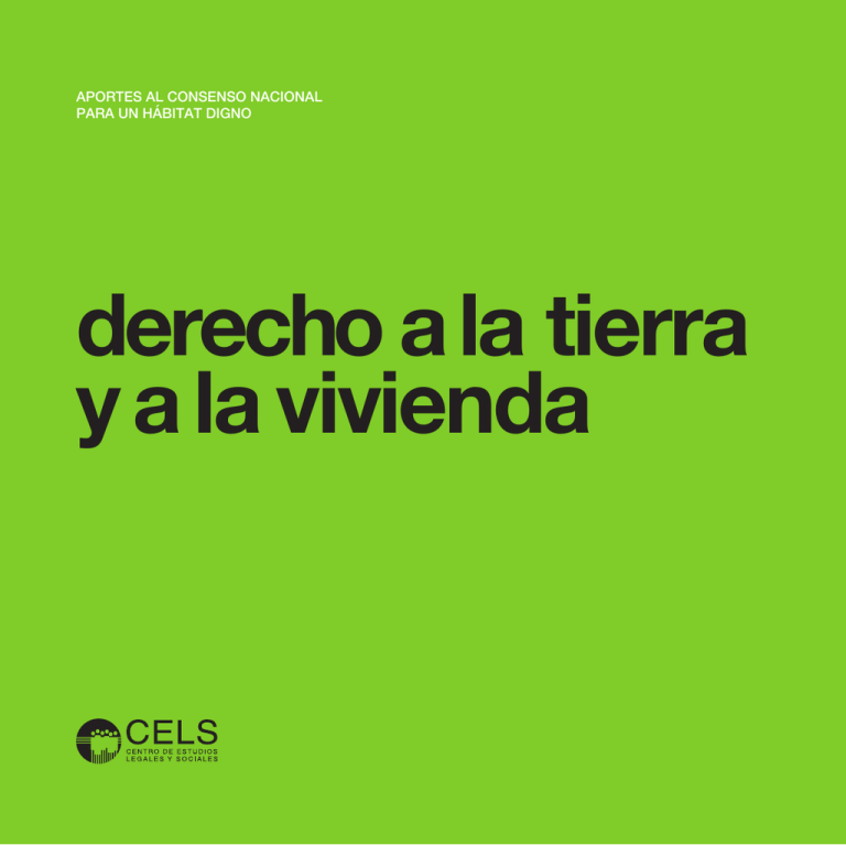 Derecho A La Tierra Ya La Vivienda