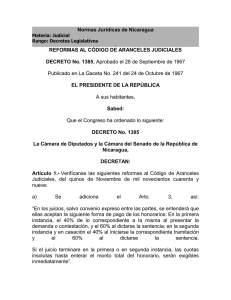 Reforma al Código de Aranceles Judiciales