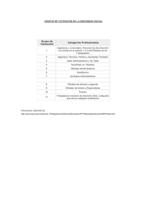 GRUPOS DE COTIZACIÓN DE LA SEGURIDAD SOCIAL Grupo de