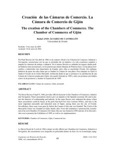 Creación de las Cámaras de Comercio. La Cámara de Comercio de