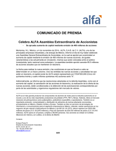 COMUNICADO DE PRENSA