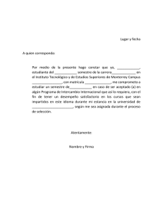 Carta Compromiso Intercambio ITESM