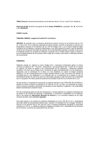 TEMA: Divorcio. Demanda promovida por en los términos del art
