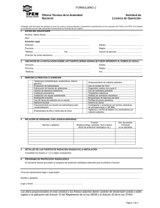 FORMULARIO 2 Oficina Técnica de la Autoridad Nacional Solicitud