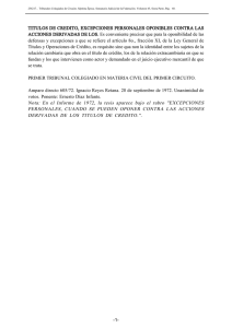 TITULOS DE CREDITO, EXCEPCIONES PERSONALES