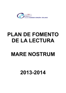 PLAN DE FOMENTO DE LA LECTURA MARE NOSTRUM 2013-2014