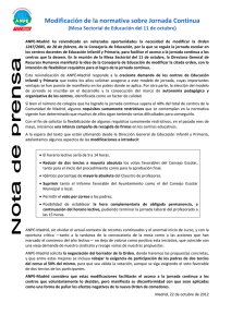 Modificación de la normativa sobre Jornada Continua