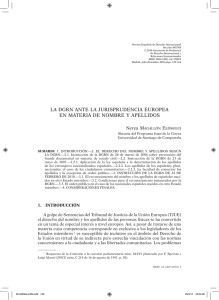 La DGRN ante la jurisprudencia europea en materia de nombre y