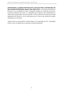 EXTRADICION, LA RESOLUCION RELATIVA, DICTADA POR LA