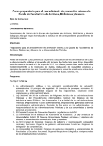 Curso preparatorio para el procedimiento de promoción interna a la