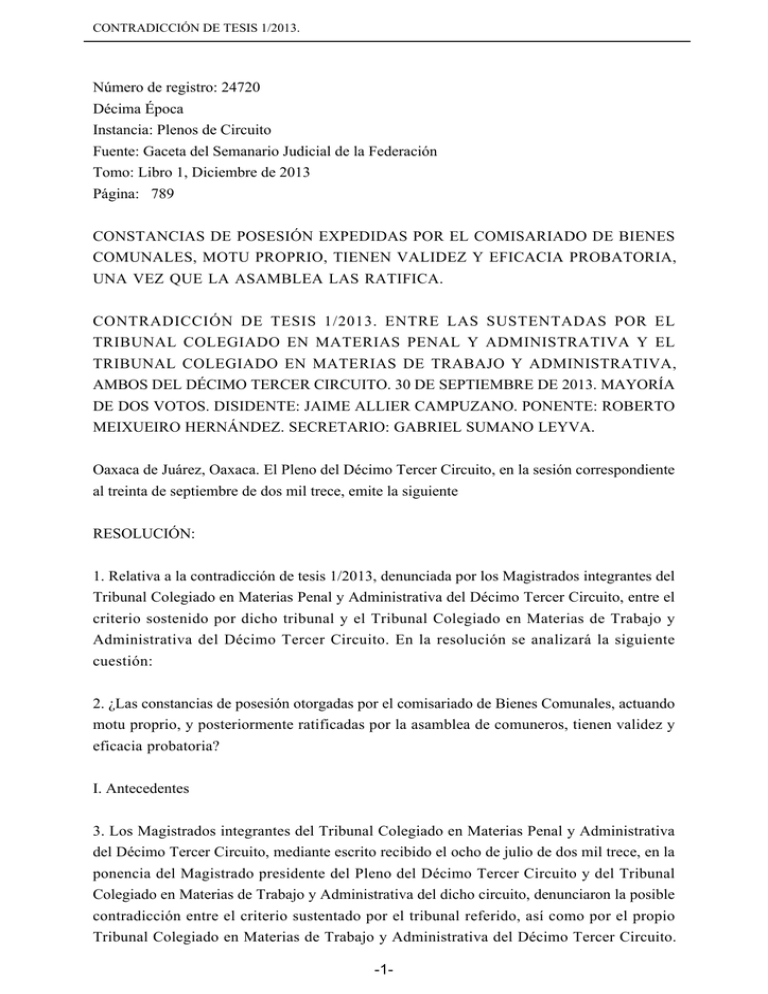 N mero De Registro 24720 D cima poca Instancia Plenos De