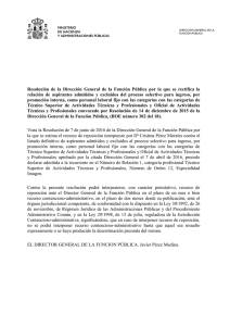 Resolución de la Dirección General de la Función Pública por la