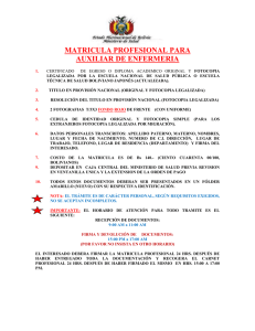 MATRICULA PROFESIONAL PARA AUXILIAR DE ENFERMERIA