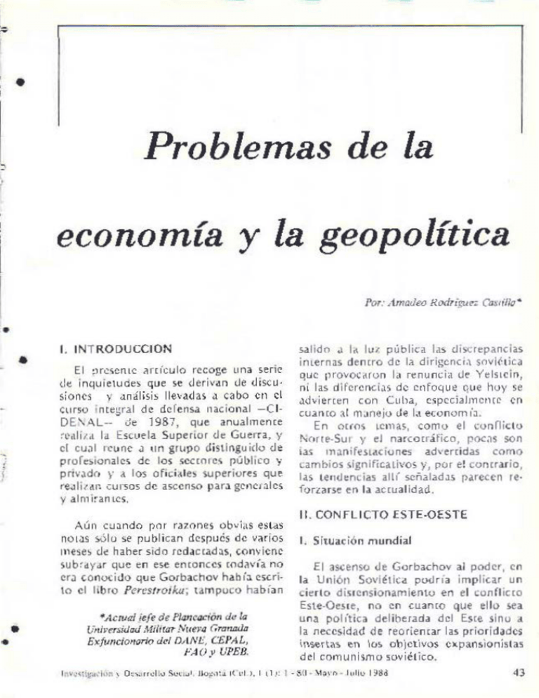 Problemas De La Economia Y La Geopolitica