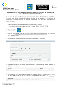 Subsanación pago erróneo tasas