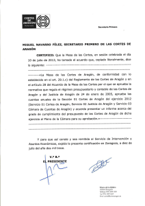 Año 2012 - Cortes de Aragón