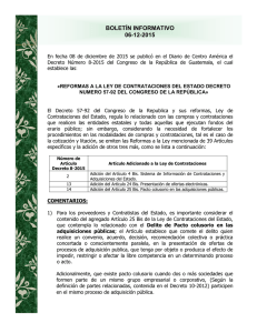 REFORMAS A LA LEY DE CONTRATACIONES DEL ESTADO