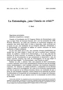 La Entomología, ¿una Ciencia en crisis?