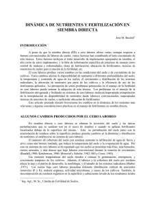 dinámica de nutrientes y fertilización en siembra directa
