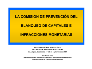 La Comisión de Prevención del Blanqueo de Capitales e